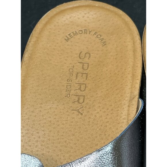 Sperry Womens 8.5M Leather Upper Memory Foam Metallic Sandals - Picture 4 of 7